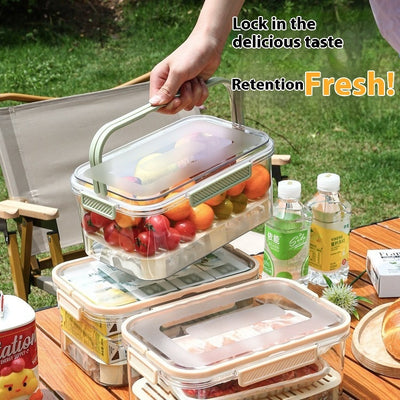 Portable Draining Vegetables Refrigerator Crisper Outdoor Picnic Basket Snacks Fruit Storage Box